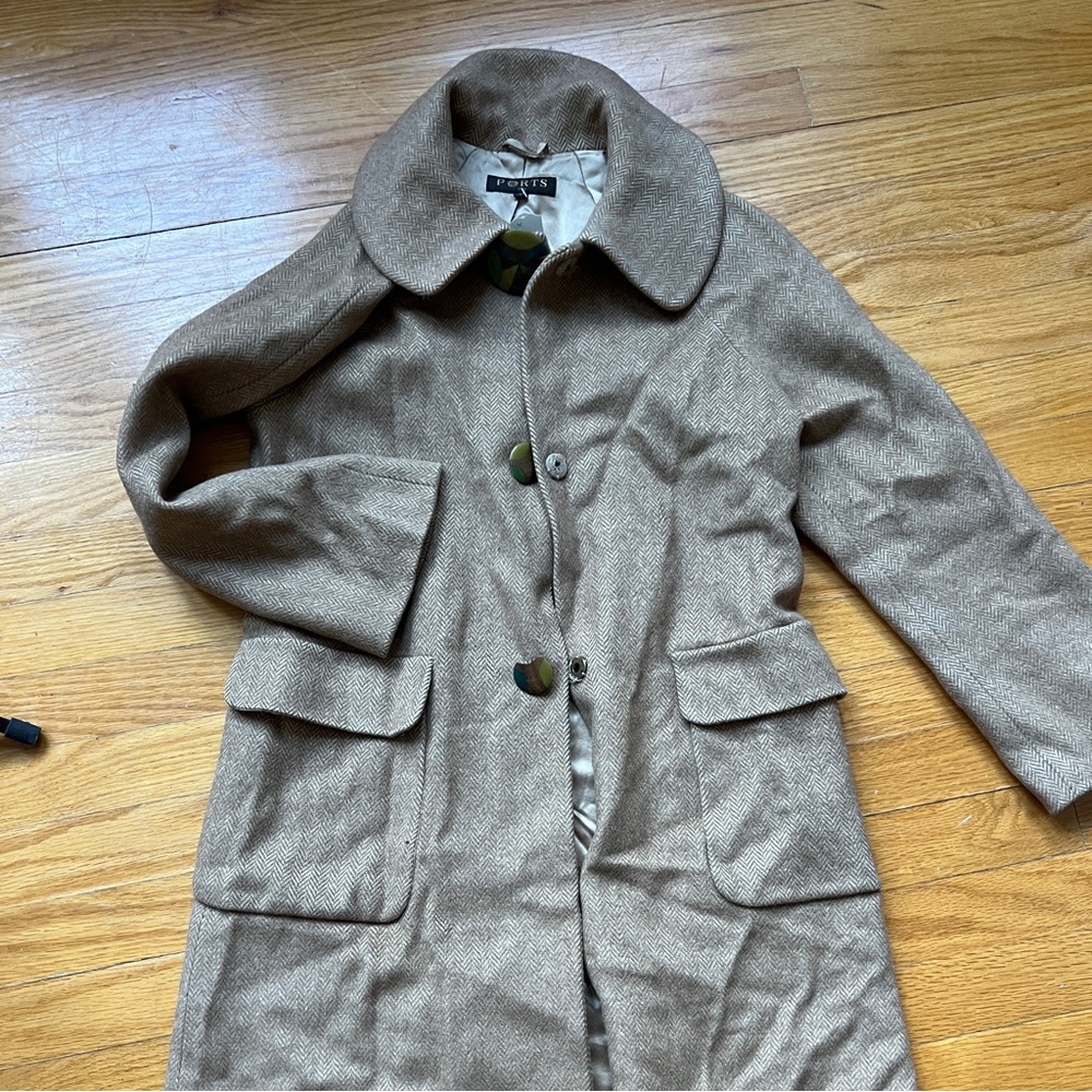 60’s style wool coat with funky buttons